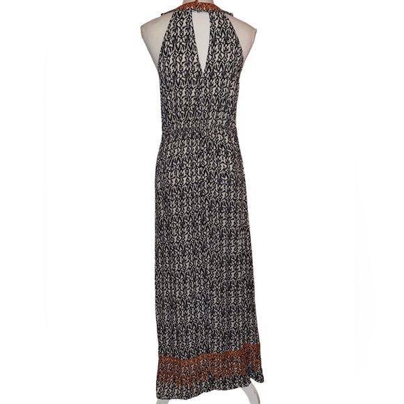 THML Vintage Maxi Dress Cream Orange Black Size Medium - Picture 2 of 5
